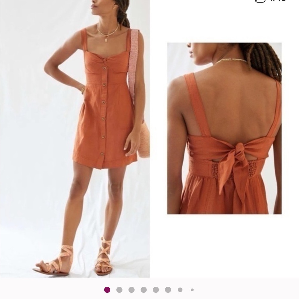 Anthropologie Maeve Terracotta Button-Down Dress